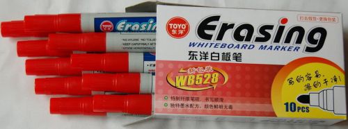 Whiteboard Marker Pen Red Ten Brand New Erasing Pens Box
