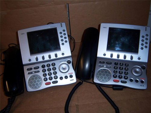 (2) NEC NEAX ITR-LC-1 780001 LCD INASET Attendant Phone w/ Handse &amp; Power Supply