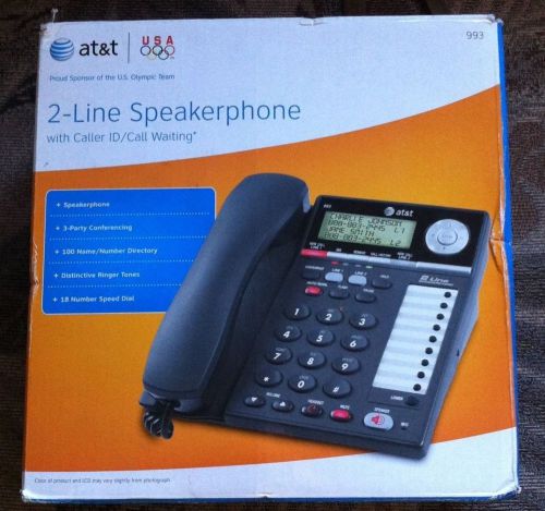 AT&amp;T 993 2-Line Phone w/Caller ID/Call Waiting in Charcoal