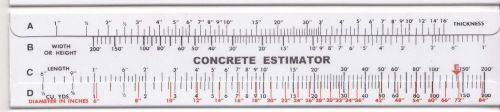 Concrete Estimator 200 Yard Volume Calculator Slide Rule MADE IN USA!!!!