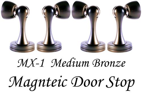 Lot of 4 ~ MX-1 Medium Bronze Commercial Grade *MAGNETIC* Door Stops / Holder