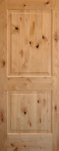Exterior Entry Knotty Alder 2 Panel Square Solid Wood Stain Grade Doors Prehung