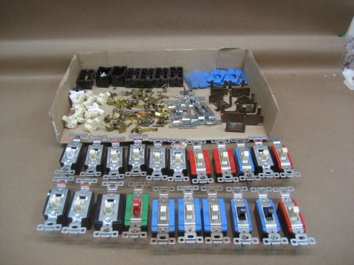 Vtg Mix Lot NOS Bryant On Off  Toggle Light Switches &amp; Parts 3 Way? Commercial?