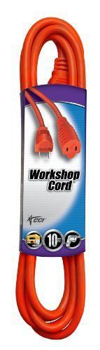 Coleman Cable 02204 16/2 Vinyl Outdoor Extension Cord  Orange  10-Feet