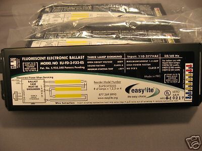Easylite fluorescent 3 lamp light dimming ballasts new for sale