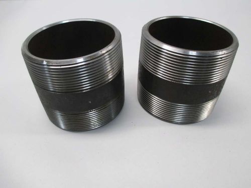 LOT 2 NEW 80A106B M225 STEEL 4IN NPT PIPE NIPPLE FITTING 4IN LENGTH D393465