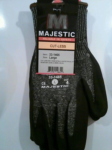 Majestic cut-less gloves mens size large nitrile coated for sale