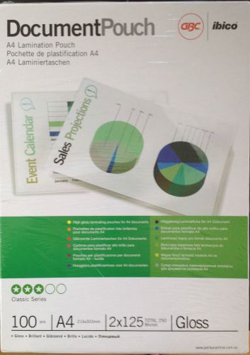 IBICO Lamination Document Pouch 100 peices A4 2*125 micron Gloss