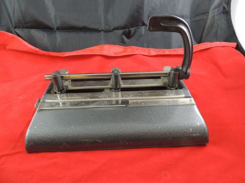 Vintage Master Products 3 Hole Industrial Adjustable Paper Punch Made In USA
