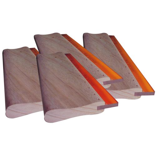 4 pcs 9.4&#034; 24cm squeegees ink scraper wooden 65 / 75 durometers for sale