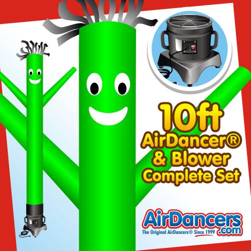 Green AirDancer® &amp; Blower Set 10ft Inflatable Tube Man Air Dancer