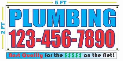 PLUMBING w CUSTOM PHONE # Banner Sign NEW Larger Size Best Quality for The $$$