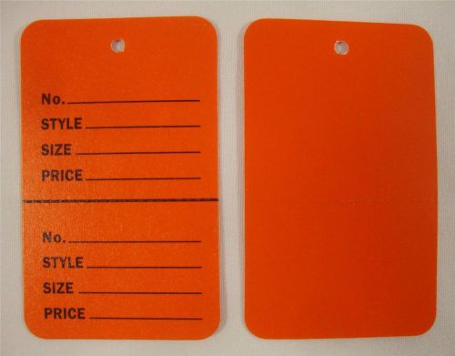 100 Orange Unstrung Coupon Garment Merchandise Price Tags Small