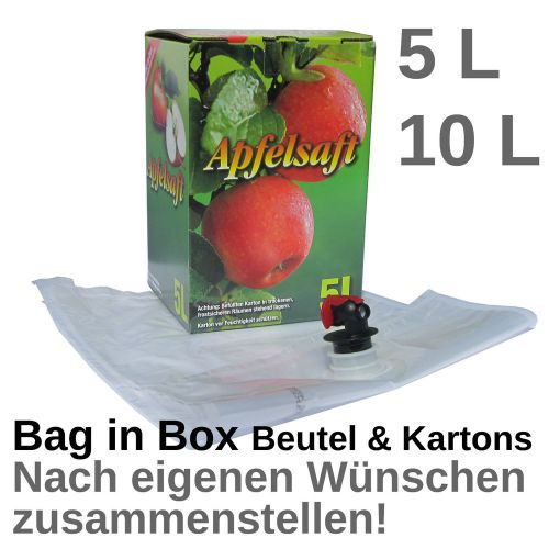 5 liter / 10 liter bag in box bag box &amp; SET juice sacs Vitop RAPAK NEW
