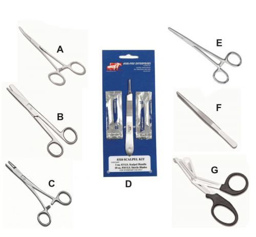 Surgical kit 17 piece set livestock farm scissors scalpel forceps for sale