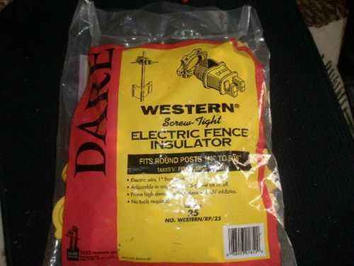 Dare Products Electric Fence 25 Pack. Yellow, Post Insulator WESTERN-RP-25