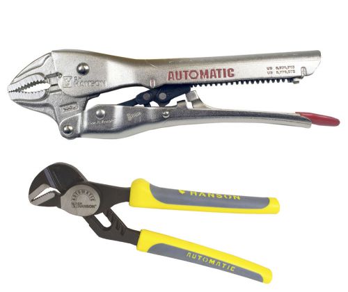 Ch hanson 80520 automatic pliers 2 pc set - 10&#034; curved jaw, 6.5&#034; groove for sale