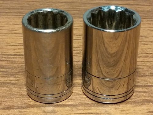SK Tools 15MM &amp; 18MM 1/2&#034; Drive 12-Point Metric Shallow Sockets