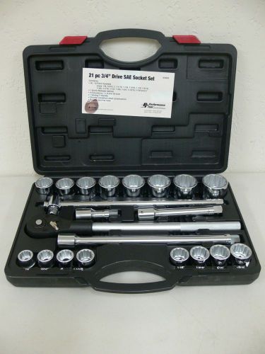 Performance tool (w34904) 21 piece 3/4&#034; drive sae large socket set 7/8&#034;-2&#034; for sale