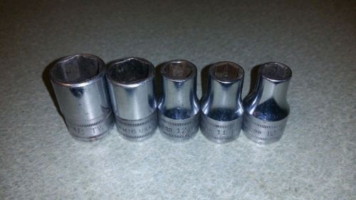6 Snap-on Metric Sockets 1/2 in. Drive 10, 11, 12, 13, 16 &amp; 18mm 6 Point