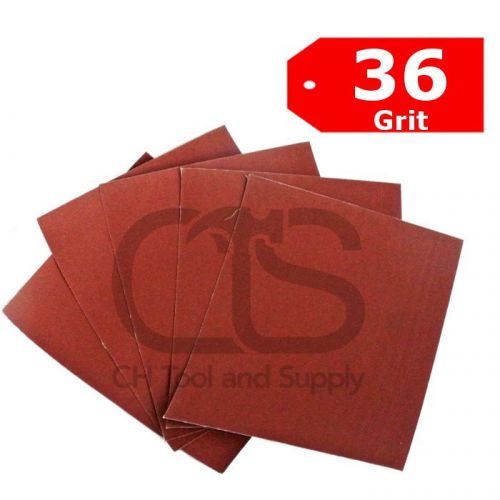 (5) pcs 9&#034; x 11&#034; emery cloth,cloth back paper super coarse 36 grit for sale