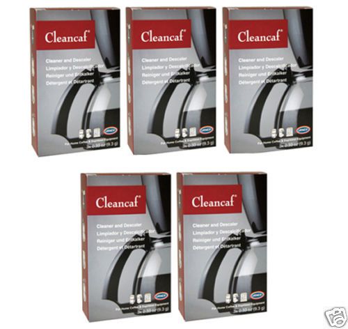 URNEX CLEANCAF COFFEE MACHINE CLEANER DESCALER 5 BOXES