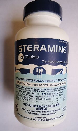 Case of 6 Steramine Sanitizing Tablets Sanitab 150 per Bottle