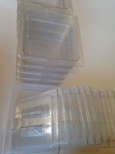 (Lot Of 9) 1/6 Sysco Cambro Lid Covers And Food Storage Containers