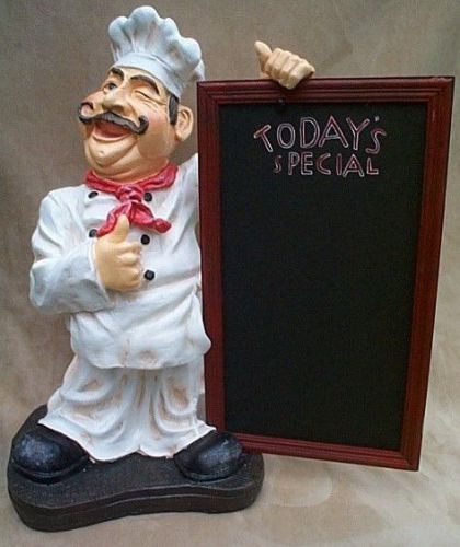 CHEF MENU BOARD 3-D STATUE SIGN kitchen diner 26” TALL