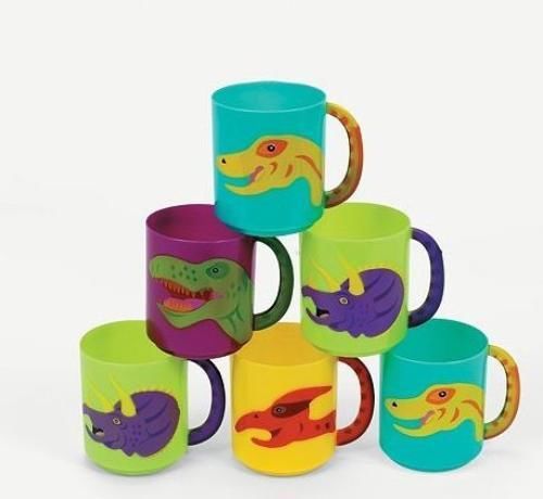 NEW Plastic Dinosaur Mugs (1 dz)