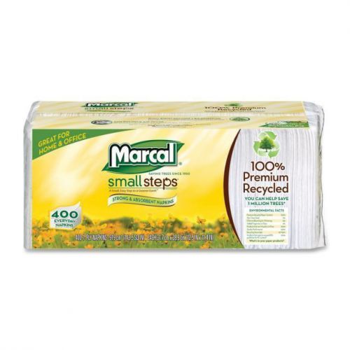 New ! Marcal Small Steps Recycled Luncheon Napkin - 400/Pack - 12.50&#034; x 11.25&#034;