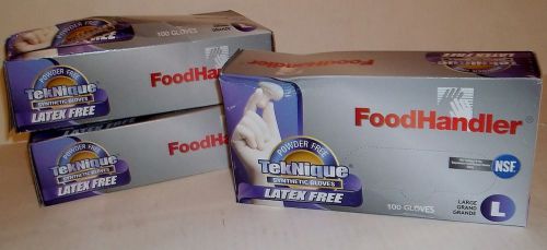 Foodhandler 103-TNQ16 Powder Free Latex Gloves Large 7 Boxes 100 Ea