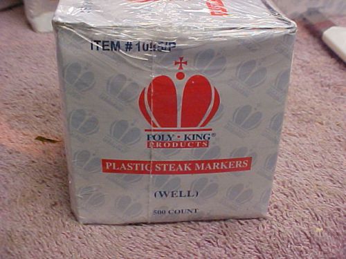 POLY KING PLASTIC STEAK MARKERS  WELL 500 COUNT L@@K