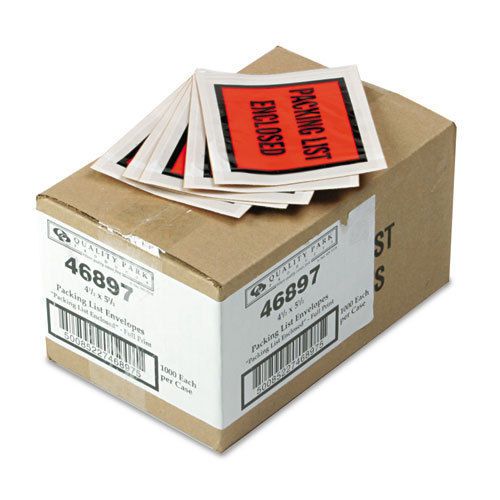 Full-print self-adhesive packing list envelope, orange, 5 1/2 x 4 1/2, 1000/box for sale