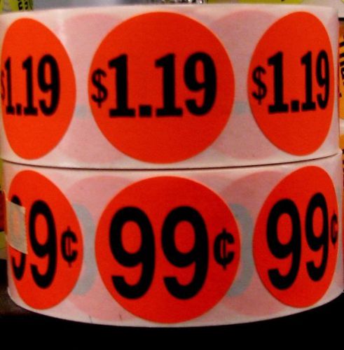 5000 custom any price pricing point retail label sticker 1 1/2&#034; circle for sale