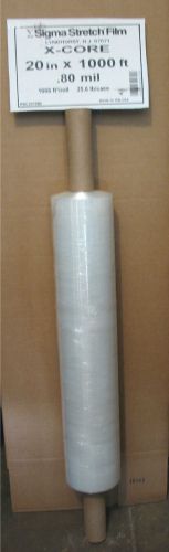 (1) Roll 20&#034; x 1000&#039; Stretch Film Hand Pallet Wrap 80 Gauge .80 Mil RSC201080
