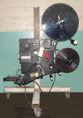 Label-aire 2115st/lh pressure sensitive wipe on labeler with stand for sale