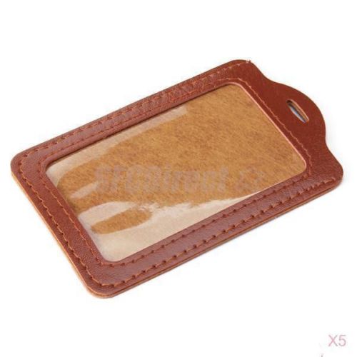 5x Leather Trim Credit ID Business Office Card Case Holder New