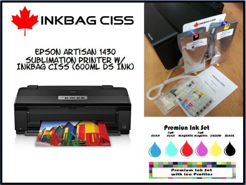 Refillable inkbag ciss(600ml ds ink) and epson artisan 1430 sublimation printer for sale
