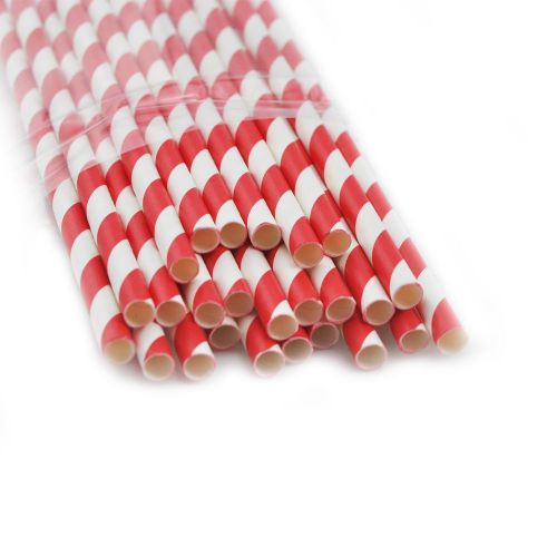 CA 25 x STRIPED PAPER DRINKING STRAWS-RAINOW MIXED  PARTY TABLE DECORATIONS 2015
