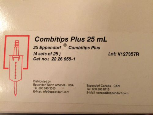 Eppendorf 2226 655-1, Combitips Plus 25 mL, Case of 25