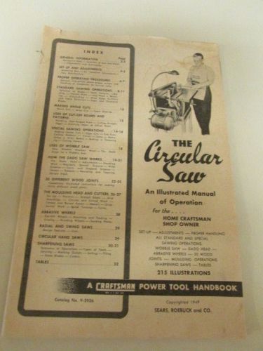 Vintage 1949 Illustrated ManualThe Circular Saw Craftsmans