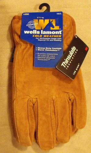 WELLS LAMONT COLD WEATHER HEAVY DUTY THINSULATED LARGE GLOVES 1063L