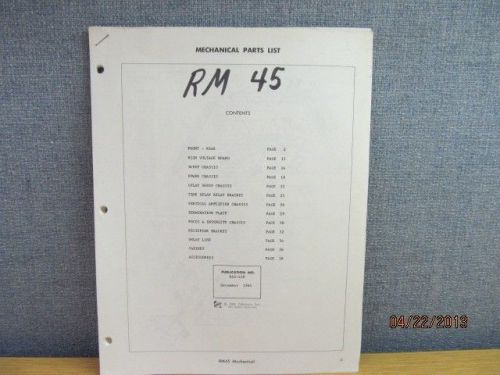 TEKTRONIX RM 45 Mechanical Parts List (12/64)