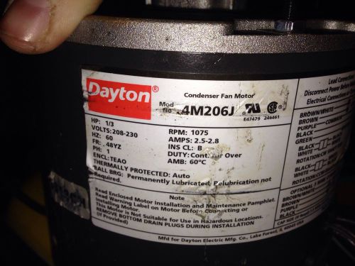 Dayton 4M206J condenser fan motor with new capacitor