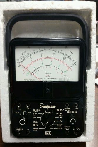 Simpson 260 VOM Series 6 volt ohm milliammeter  w/ probes , manual,  box