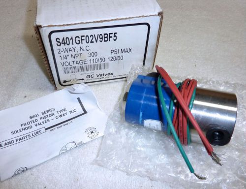 Gc valve solenoid new piloted pistion #s401gf02v9bf5 2-way 1/4&#034; npt 300 psi for sale