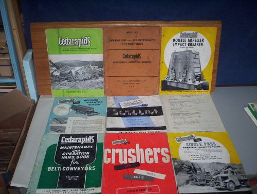 Lot of 8 Pieces Cedarapids Stone Rock Crusher &amp; Conveyors + Screeners Brochures