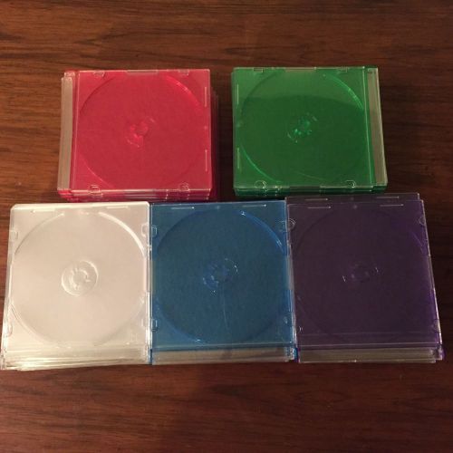 45 SLIM (5MM) CD/DVD JEWEL CASES – MIXED COLORS (NO ORANGE) Combined shipping