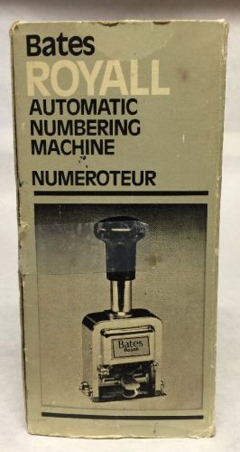 Vintage Office BATES ROYALL Numbering Stamper Machine 7 Wheels RNM7A-7 With Box